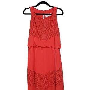 Chico's Texture Detail Maxi Dress Annatto Orange Womens Size Large NWT